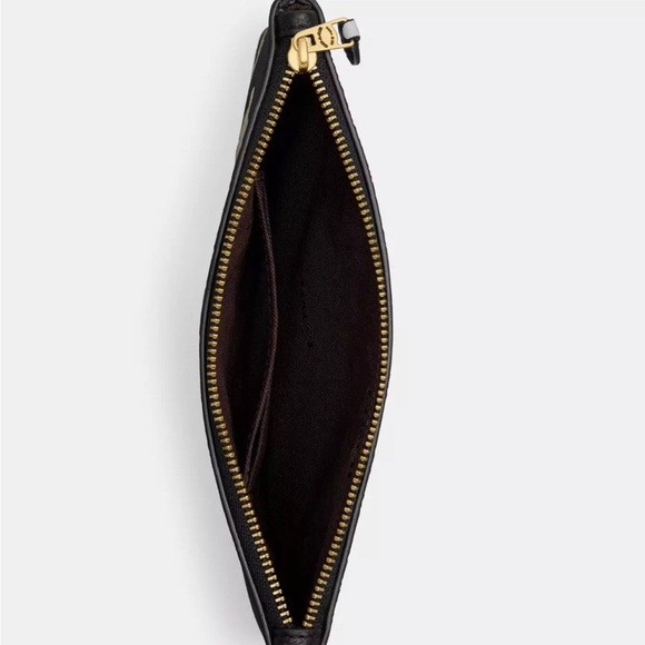 ❤️❤️NWT Coach Pebble Leather Wristlet With Floral Print - Black Multi❤️❤️ - Picture 3 of 12